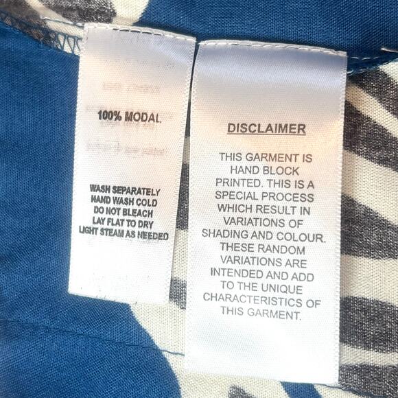 Emerson Fry India Collection Zebra Print Kimono Robe Boho Duster Size XS/Small - Picture 8 of 8